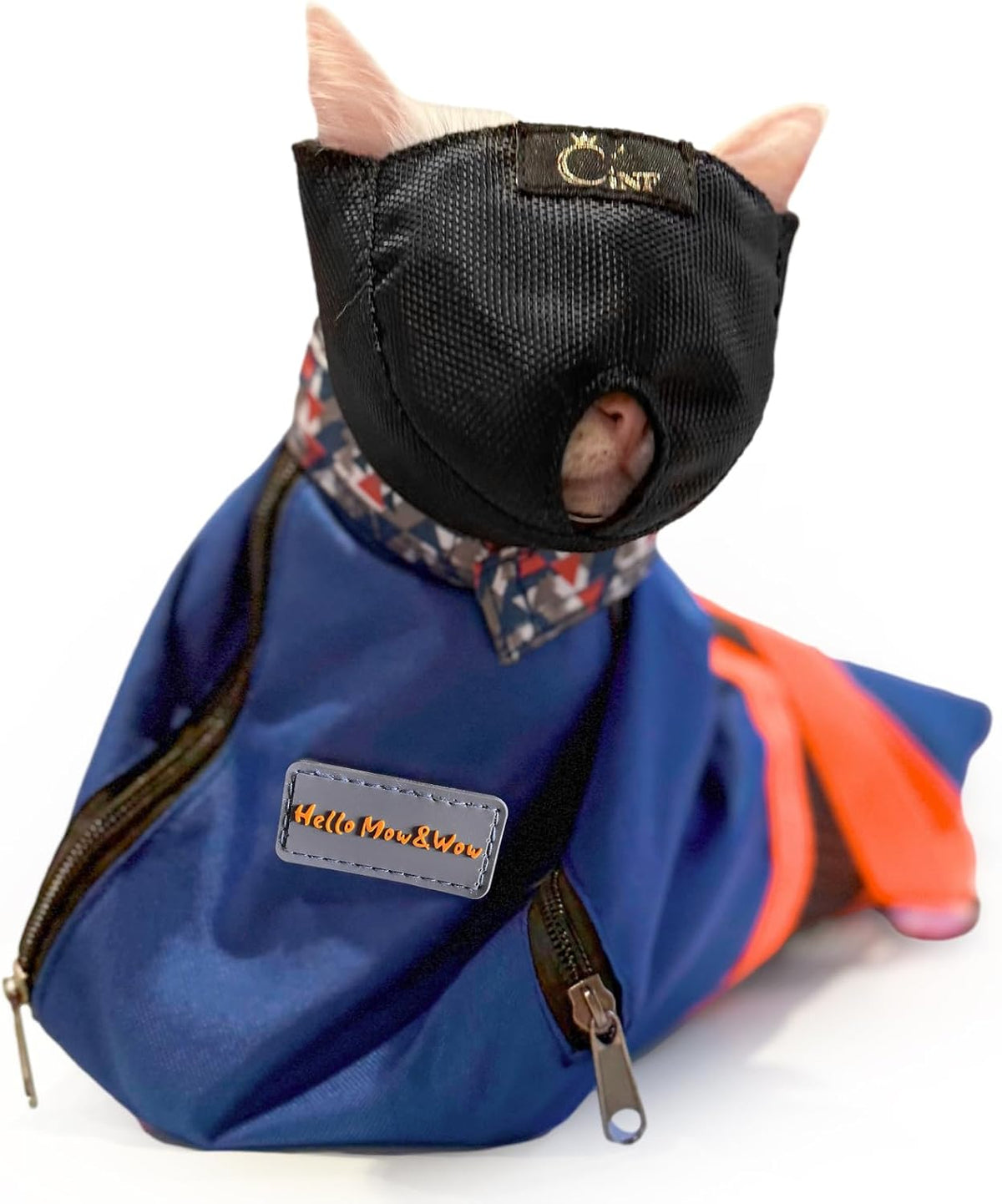 Cinf Cat Restraint Grooming Bag - L Size–Fits large breed cats (12–18 lbs) / Navy Blue