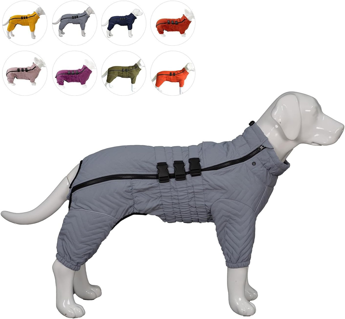 Lovelonglong Warm Dog Coat Double Layers Dog Vest - 4XL (back 25") / Gray