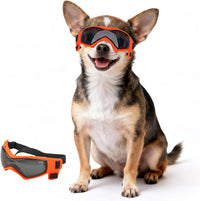 Dog Goggles Small Breed, Dog Sunglasses UV Protection Puppy Eyewear for Small Pet Outdoor Riding - X-Small / Orange
