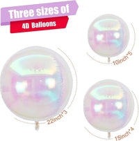 12PCS Iridescent Round Foil Balloons 22" 15" 10" Large Holographic - 22/15/10inch Iridescent - image 2