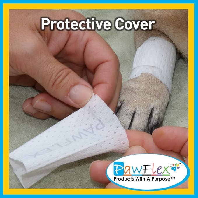 Protective Sleeve Tubular Cover - Bandages - for Dogs Cats and Other Pets First Aid Wound Care Comfortable Non-Adhesive Breathable & Water Resistant 18 Strips (yields 36-54 Covers)-(Small)