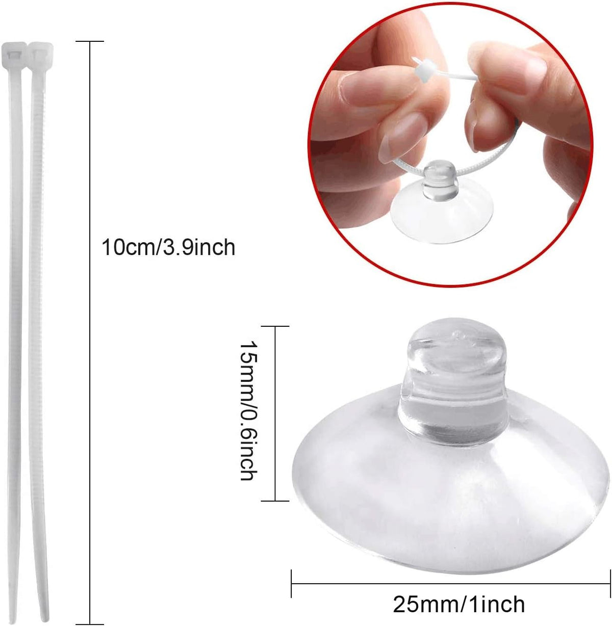 FEBSNOW Aquarium Suction Cups with Ties, Fish Tank Plant Holders – Essentials for Fish - 20 - image 2