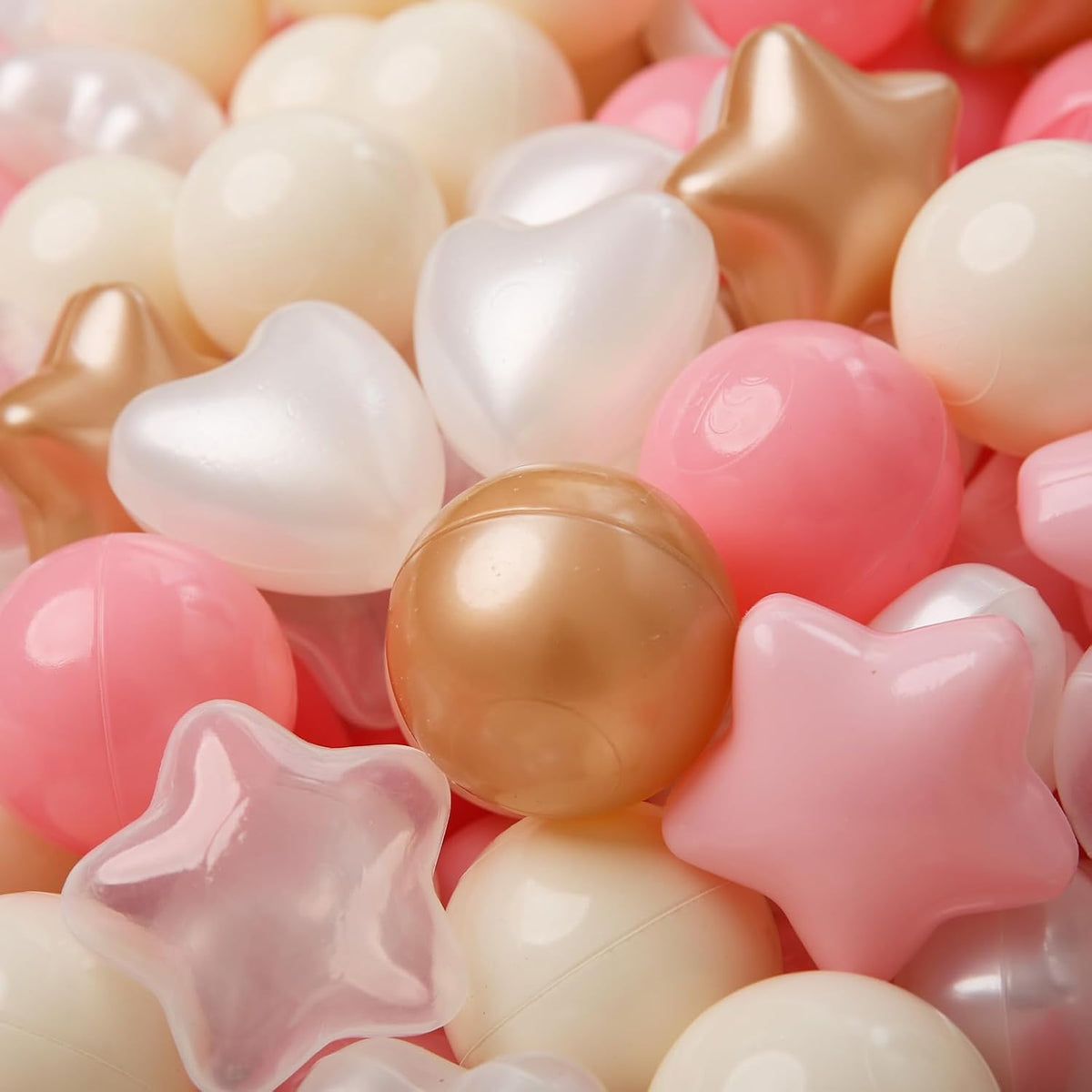 TRENDPLAY Ball Pit Balls Star and Heart Shapes for Toddlers - Brown Pink / 100 - image 2