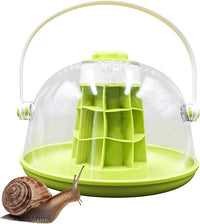 Round Transparent Snail Terrarium Kit, Portable Plastic Habitat with Air Vents & Removable Base, Breeding Box for Snails, Beetles, Spiders, Ladybugs & Small Insects