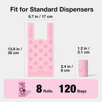 VETRESKA Dog Poop Bags with Handles 240 Count - Cherry Blossom / 1 Count (Pack of 120) - image 2
