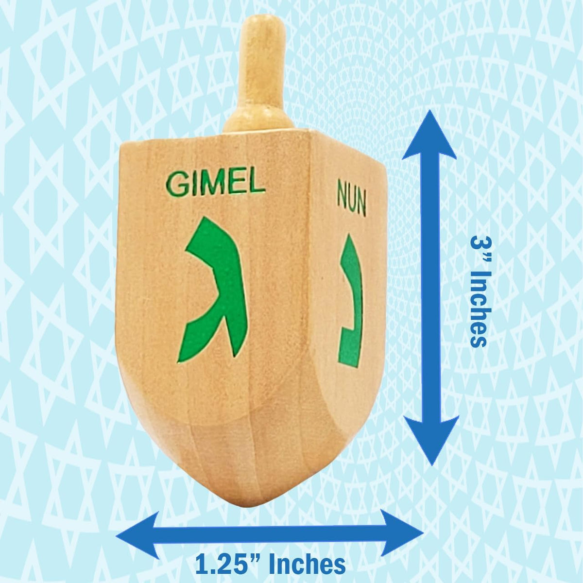 Let's Play Dreidel The Hanukkah Game 2 Extra Large Wood Dreidels - 2-Pack XL Dreidels - image 3