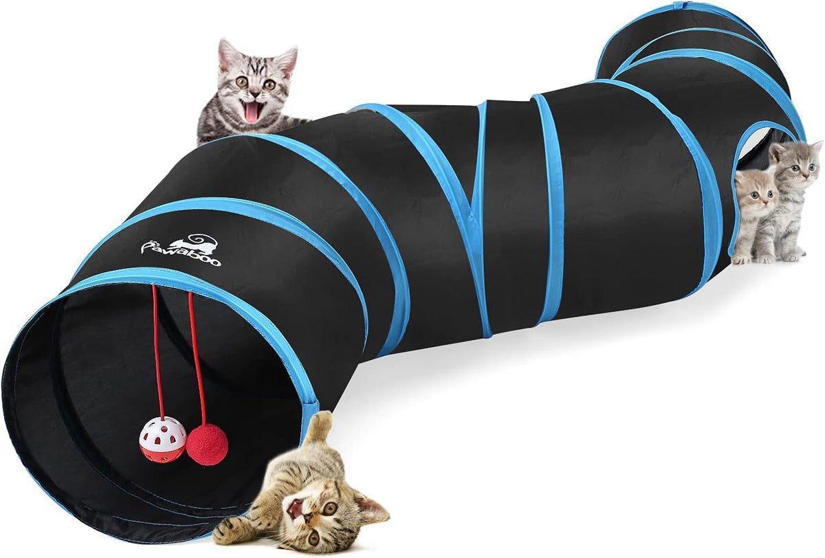 Pawaboo Cat Tunnel, Cat Tunnels for Indoor Cats - Blue / S Way