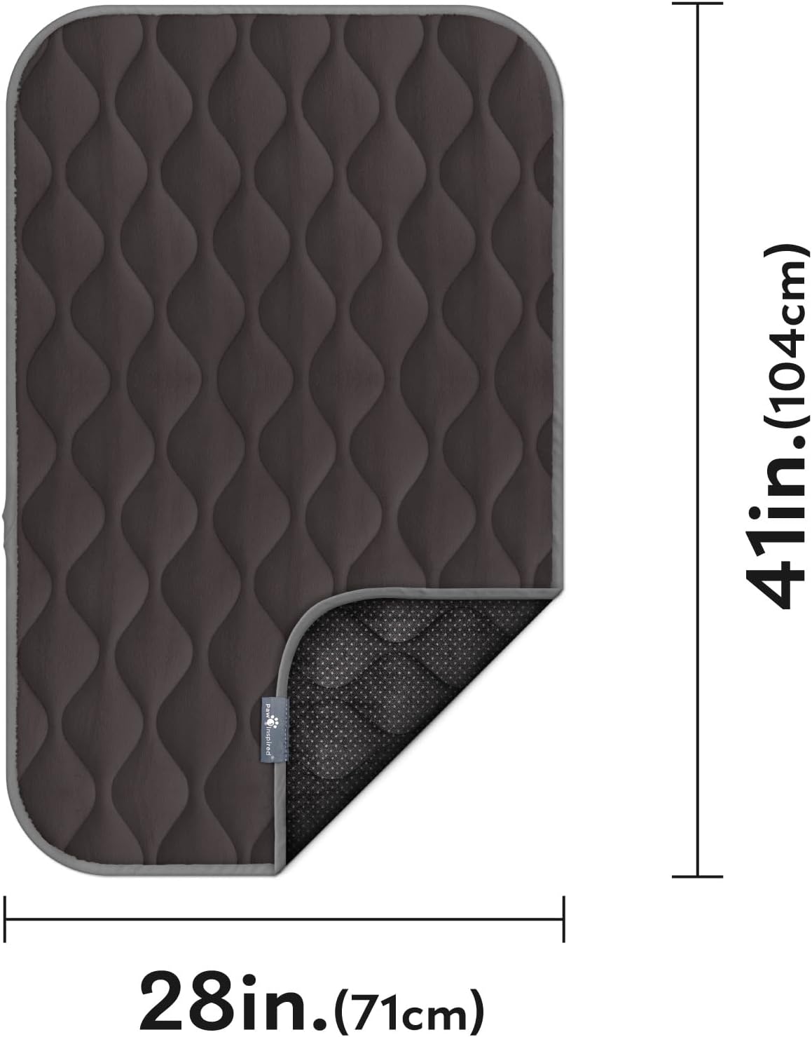 Paw Inspired Washable Padded Crate Mats for Dogs - 42 Inch / Gray - image 2