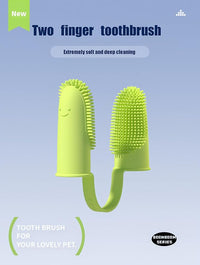 Pet Toothbrush， Dog Teeth Cleaning, Dog Finger Toothbrush，Double Ended