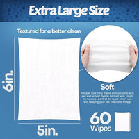 Pet Eye Wipes for Dogs | 3X Larger Unscented Hypoallergenic Gentle Eye Cleaner Wipes for Dogs & Cats | Pet Tear Stain Remover Wipes | 60 Count
