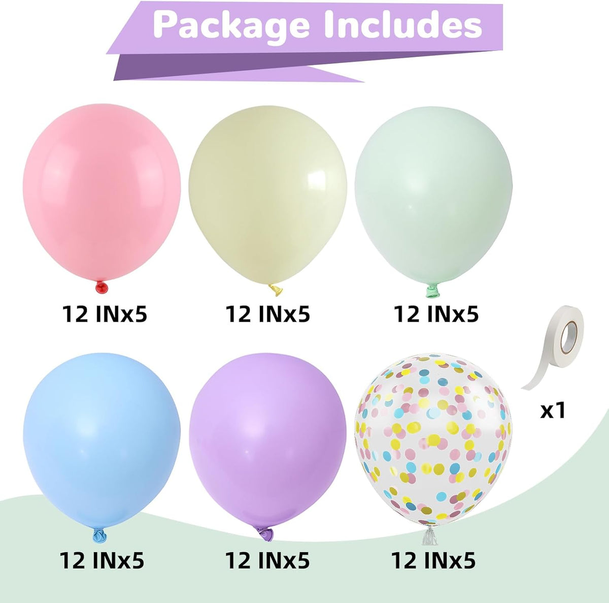 Pastel Balloons Whimsical Christmas Rainbow Colorful Birthday Balloon – Fun for Kids & Family - Pastel Yellow Pink - image 2