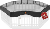 PJYuCien Playpen Top Cover for 36'' Width 4 Panel Pen, Black Paw – Essentials for Dogs - Fits Plastic 6 Panels Playpen / Cover, 36"Width, Black ( Elastic Buckles Connections )