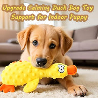 OUANGANC Calming Duck Dog Toy for Aggressive Chewers, Make a Crinkly Crunchy Noise, with Squeaker, 2025 Upgraded Indestructible Puppy Teething Toys, for Small to Medium Dog Breeds (Green 10.6in)