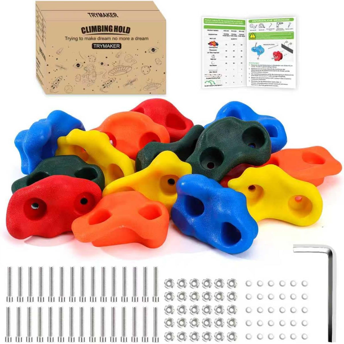 Trymaker Rock Climbing Holds - Small Size-15pcs