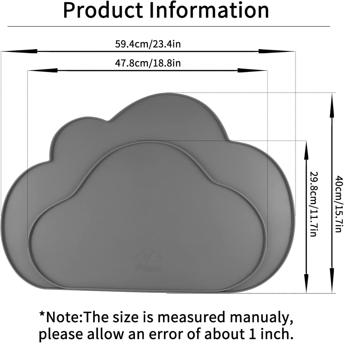 Silicone Pet Placemat for Dogs and Cats - 23.4"L x 15.7"W / Grey - image 2