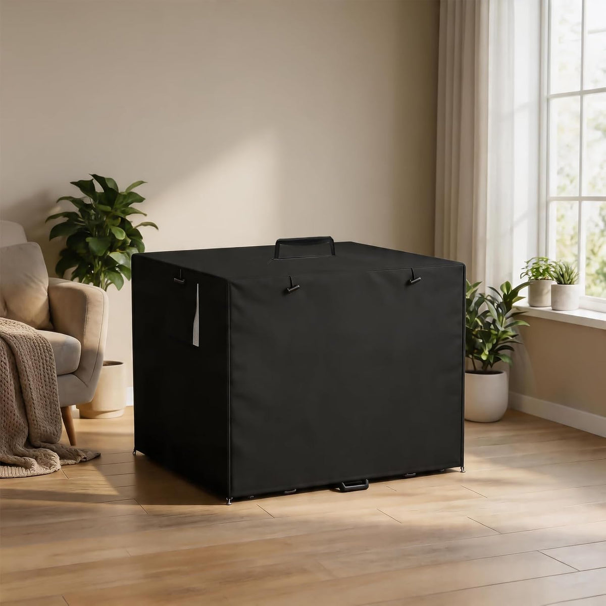 Dog Kennel Cover, Dog Crate Cover 48 Inch for Wire Dog Cages - 54.0"L x 37.0"W x 45.0"H / Black - image 4