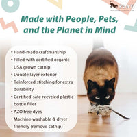 P.L.A.Y. Cute Plush Cat Toys - Feline Frenzy Animal Critter Themed Catnip Filled Toy, Great for Adult Cats and Kittens - Machine Washable, Recycled Materials, Crinkles (Catch a Meowse, Set of 2)