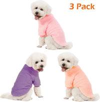 3 Pack Dog Sweaters, Dog Clothes for Small Dogs Girl Boy – Essentials for Dogs - Small / Pink+Purple+Peach - image 2