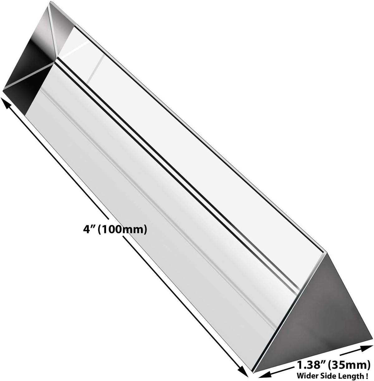 Amlong Crystal 2.5 inch Optical Glass Triangular Prism for Teaching - 4 Inch - image 2