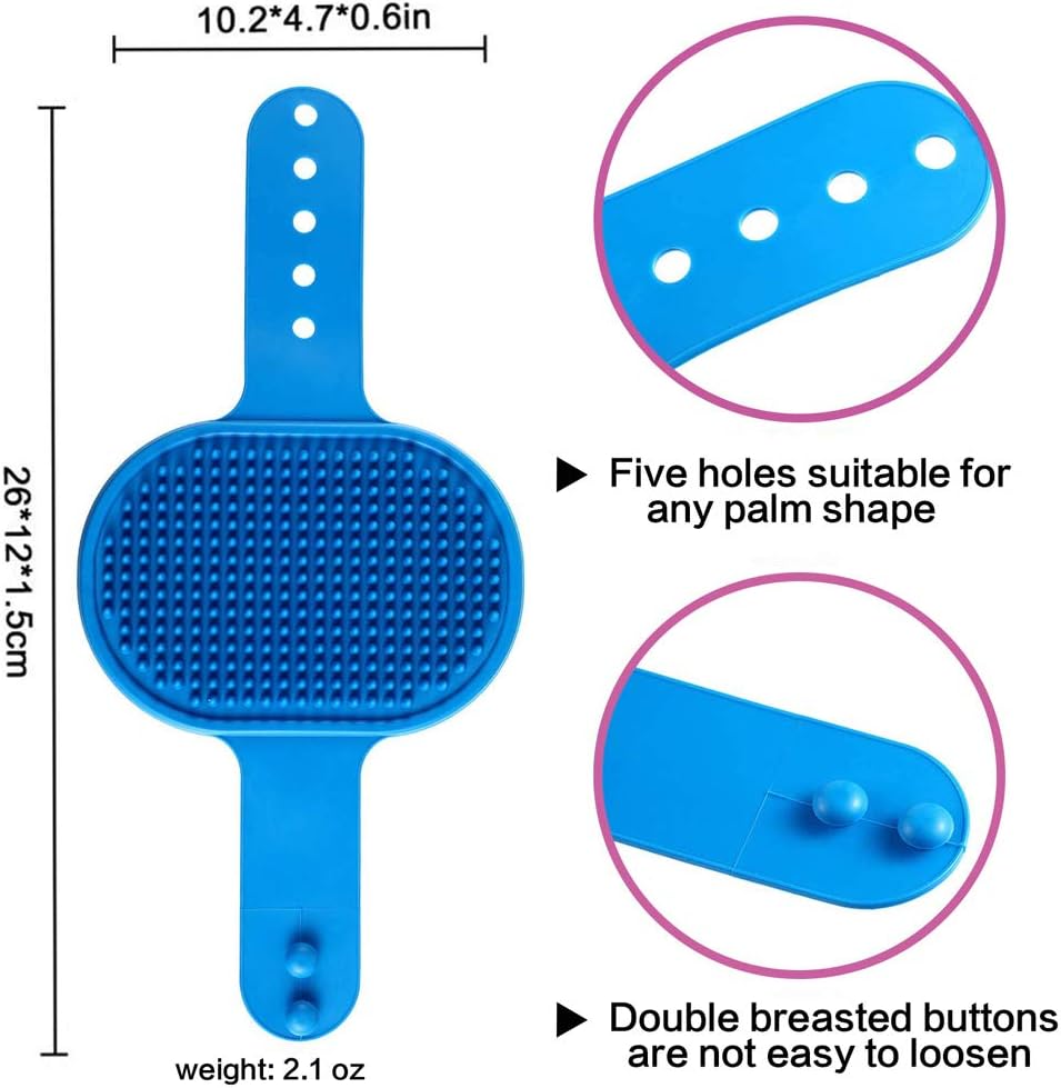 Dog Bath Brush Pet Bath Comb Brush Soothing Massage Rubber Comb 2pcs - image 2
