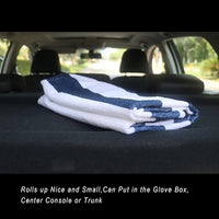 Car Seat Cover Protector Front Seats,for Gym Workout,Running,Swimming,Beach and Hiking,Waterproof Sweat Towel Bucket Seat Covers for Cars SUV Trucks (Blue Stripe, 2Pcs)