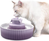 Upgrade 2.2L/78oz Ceramic Pet Fountain - 2.1L Purple