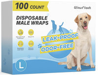 Wowflash 100 Count Dog Belly Bands for Male Dogs - Large