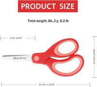 Asdirne right-handed kids safety scissors, three pairs with blunt tips and soft grips in assorted co - view 4