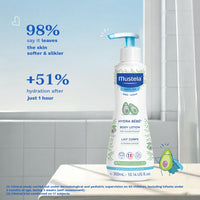 Mustela Hydra Bebe Baby Body Lotion - 300ml, Natural Ingredients for Moisturizing & Nourishing Infant Skin