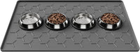 Pieviev Silicone Dog Cat Food Bowl Mat, Waterproof Raised Edge - L-34''X22'' / Dark Gray