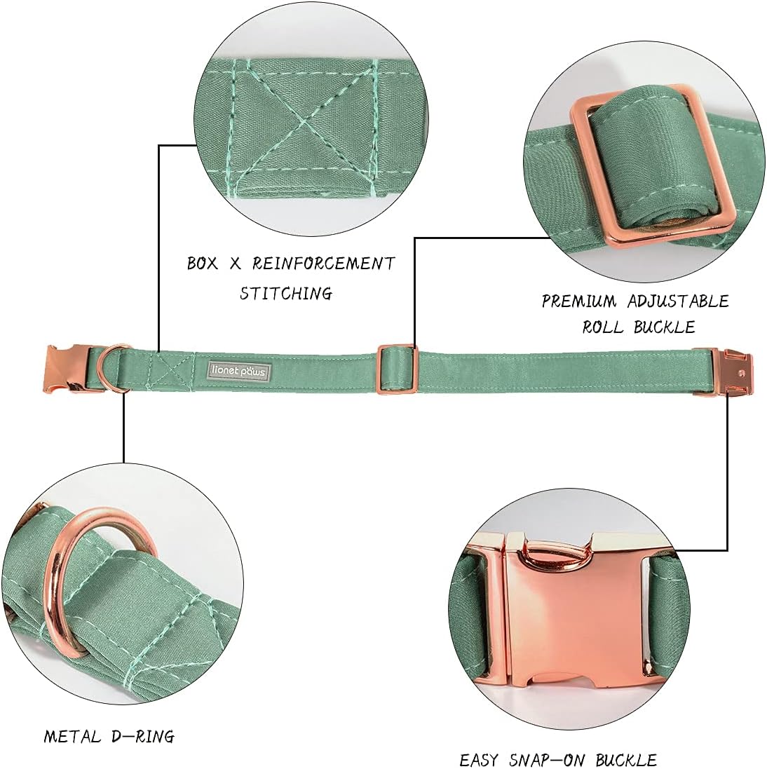 Lionet Paws Bowtie Dog Collar - Small (Pack of 1) / Grass Green - image 2