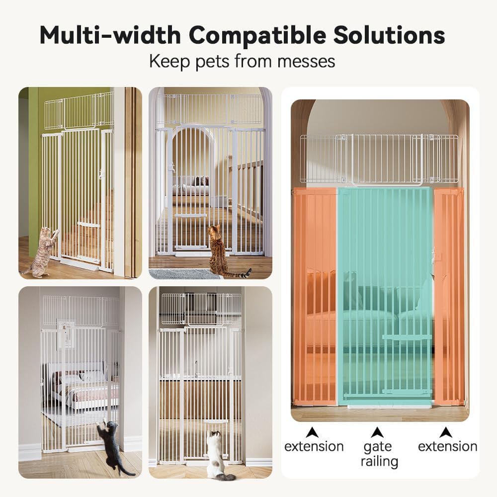 COMOMY 71" Extra Tall Pet Gate - White / 71" Tall x 43" Wide - image 4