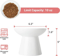 2-Pack Elevated Ceramic Cat Bowls Extra Wide for Food & Water – Essentials for Cats - White-2 Food Bowl - image 2