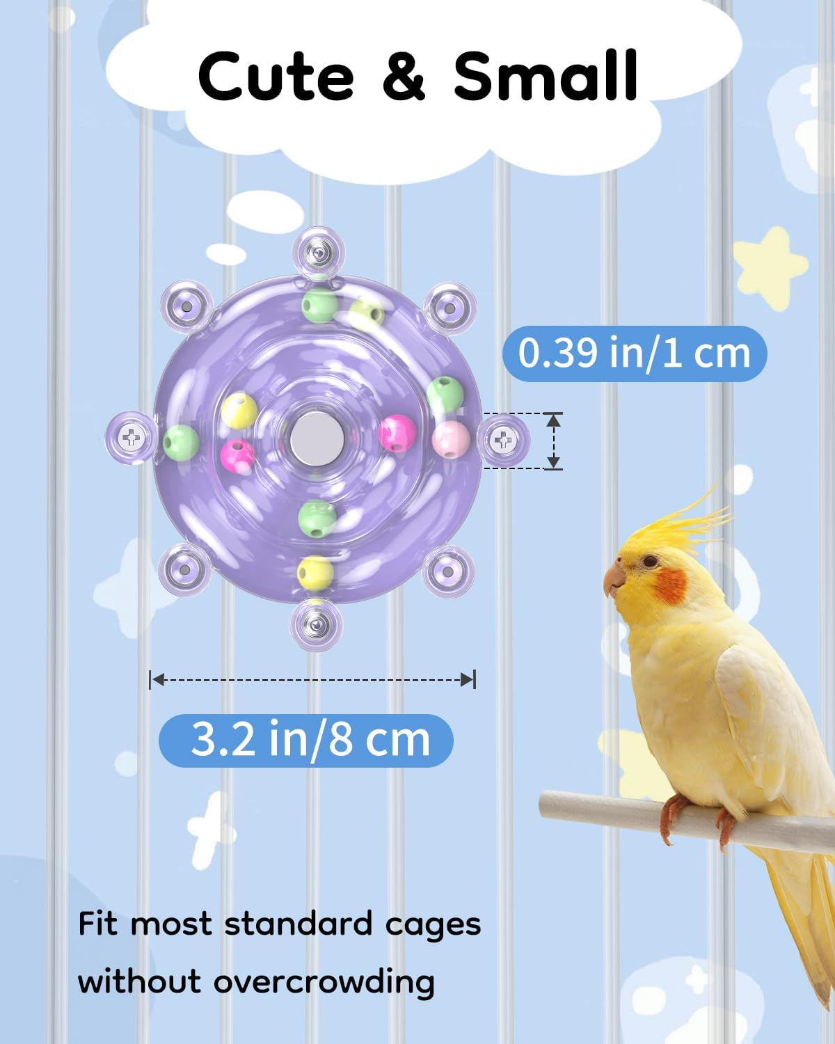 Pawfly 2 Pcs Bird Toys for Parakeets - 1 PC / Purple - image 2