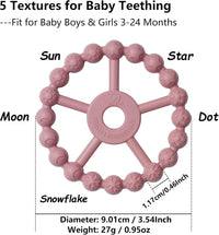 3 Pack Ring Teether Baby Infant Toys, Baby Essentials - Purple Pink White - image 3