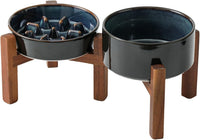 Raised Slow Feeder Dog Bowls, Elevated Dog Bowls Slow Feeder – Essentials for Dogs - 2 x Starry Sky + Stand - C / S- 6.1inch / 0.9 Cups