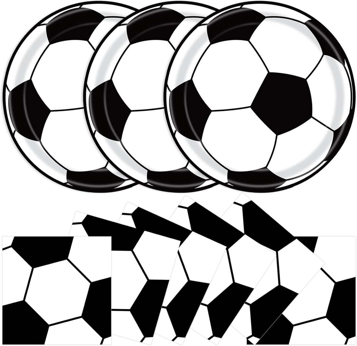 40 Pcs Basketball Plates and Napkins Set - Soccer