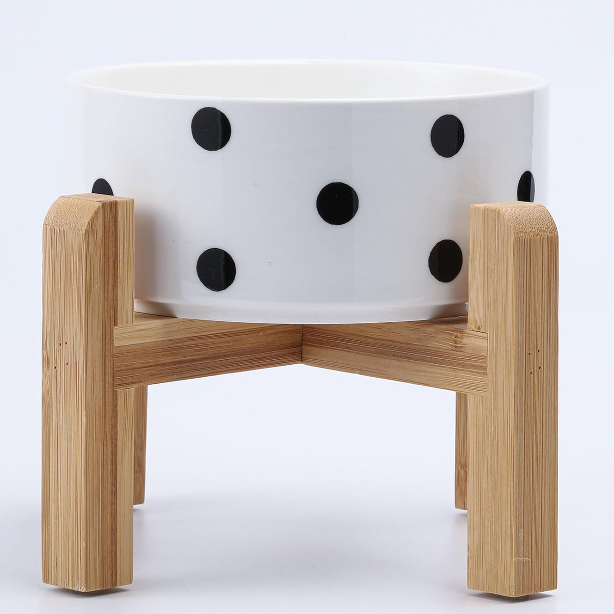 28 OZ Rust Red Elevated/Raised Ceramic Dog Bowl for Small and Medium - Black Dot / 1.7 Cups - Small