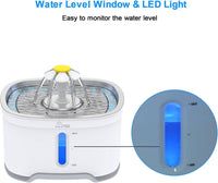 Wonder Creature Cat Water Fountain Stainless Steel Lid 81oz/2.4L-3 - Rectangle Fountain+3 Filters+1 Mat - image 3
