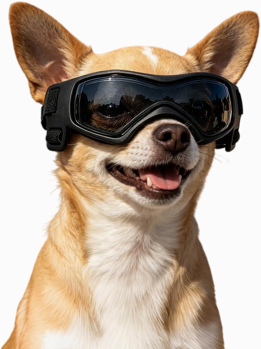 Medium Clear Dog Goggles Eye Protection - Trendy Black / Small