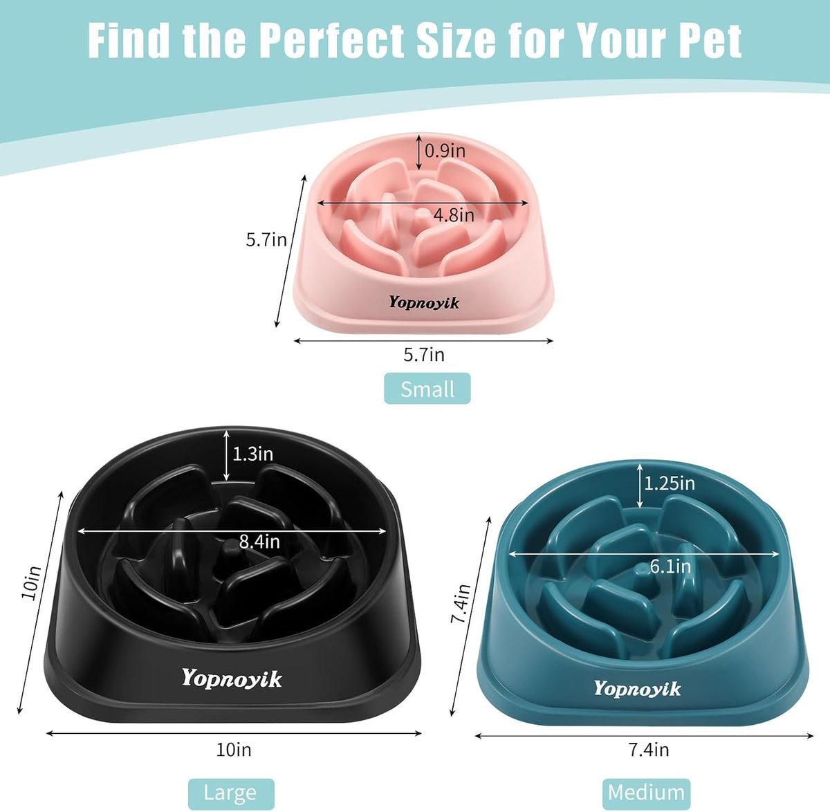2 Pack Slow Feeder Dog Bowls for Medium Dogs & Cats – Essentials for Dogs - Large / Light Blue - image 2