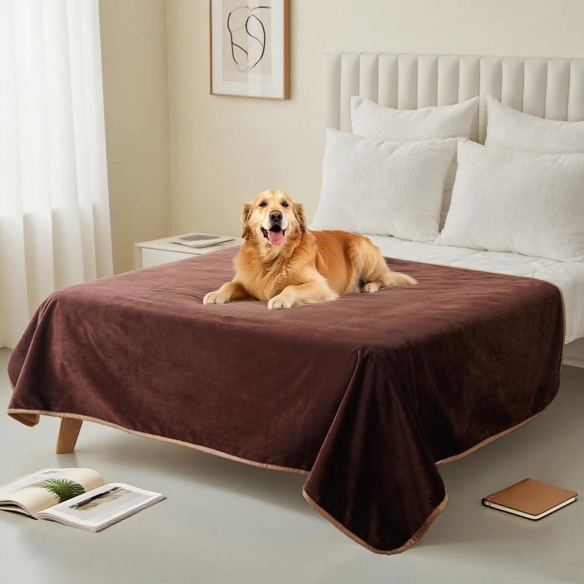 Waterproof Dog Blankets for Large Dogs 50"x60" Dark Grey – Essentials for Dogs - Pure Brown / 50"x60"