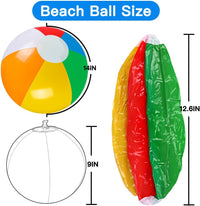 Vellibring 24 Pack 12" Summer Inflatable Beach Balls Bulk for Kids – Fun for Kids & Family - Rainbow - Pack of 24 - image 2