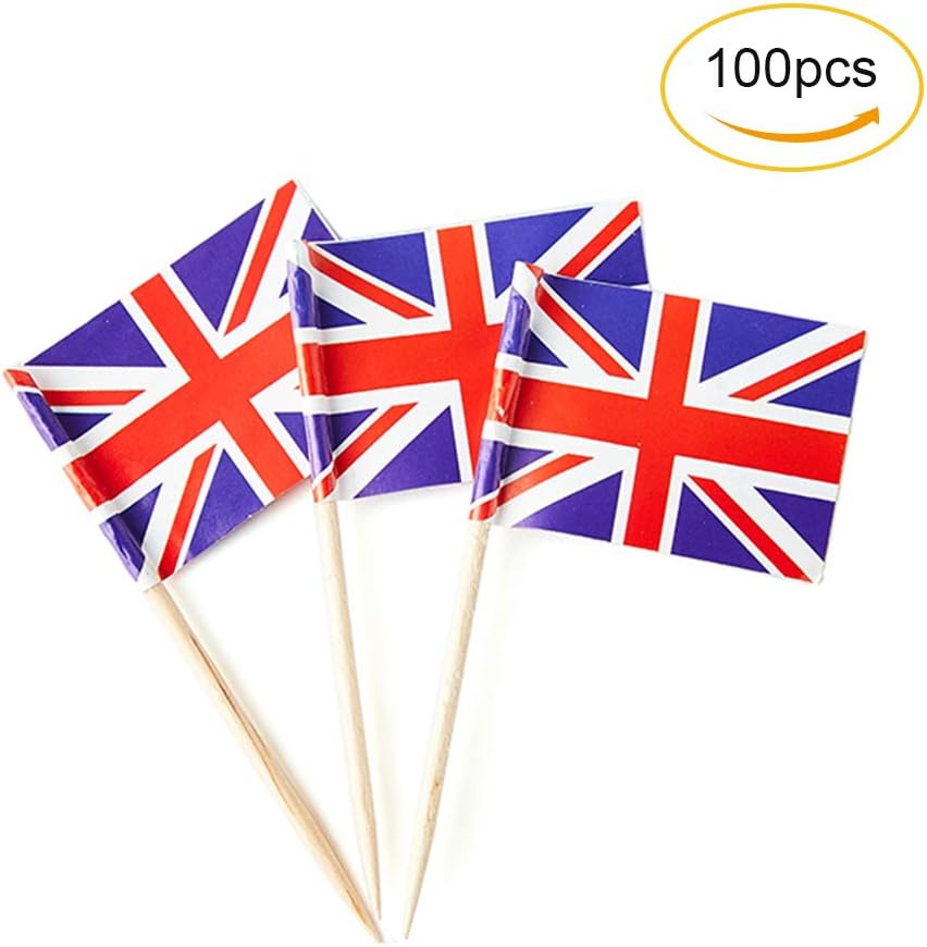 mflagperft 100-pack American flag toothpicks with double-sided paper USA flags on wooden picks - view 28