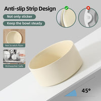 Cat Bowls Set of Two, 5.1” Ceramic Cat Food Bowls - Light Yellow / Bowl+Tray - 5.1" - image 3