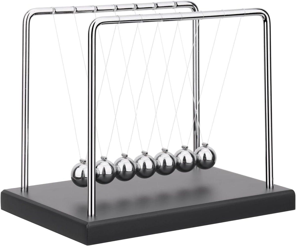 QLKUNLA Newtons Cradle Balance Balls Science Physics Gadget Desktop - 7 Beads
