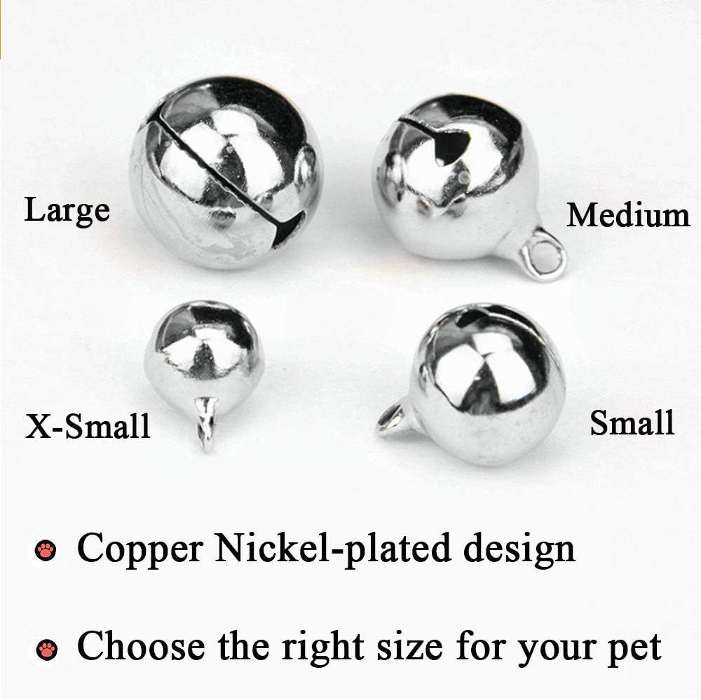4 Sets Cat Bell for Dog Collar Charm Training Pet Pendant Accessories - Large / Silver - image 4
