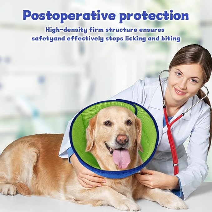 Soft Dog Cone Collar After Surgery Alternative for Dogs to Stop Licking, Comfy Collars for Large/Medium/Small Pet, Adjustable Elizabethan Neuter Recovery E Cones of Shame Neck & Head Ecollars