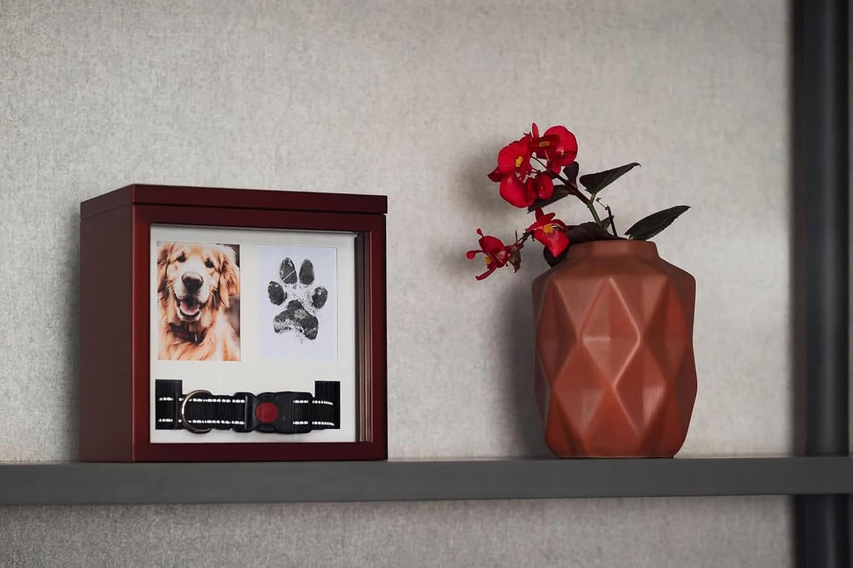 Black Dog Urn for Ashes 4 Customizable Displays Ink Paw Print Kit – Essentials for Dogs - Brown - image 2