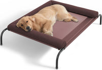 WESTERN HOME Cooling Elevated Dog Bed for Large Dogs - 36.0"L x 26.0"W x 8.0"Th / Brown